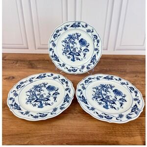 LOT 3 Blue Danube Cobalt Onion Pattern Salad Plate 8 3/4" Banner Pre1976 MISFITS